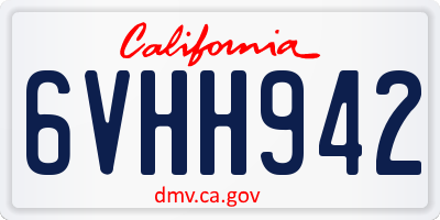 CA license plate 6VHH942
