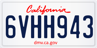 CA license plate 6VHH943