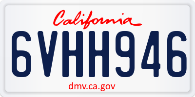 CA license plate 6VHH946