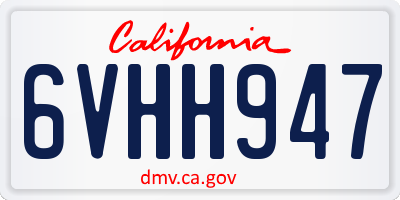 CA license plate 6VHH947