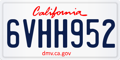 CA license plate 6VHH952