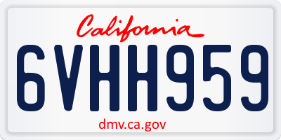 CA license plate 6VHH959