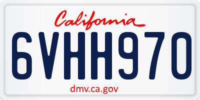 CA license plate 6VHH970