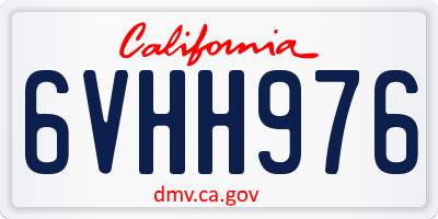 CA license plate 6VHH976