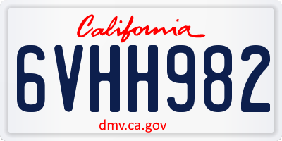 CA license plate 6VHH982