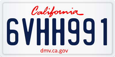 CA license plate 6VHH991