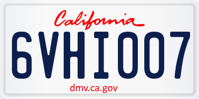 CA license plate 6VHI007