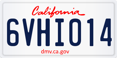 CA license plate 6VHI014