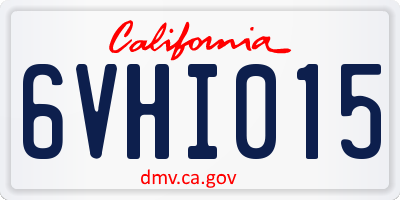 CA license plate 6VHI015