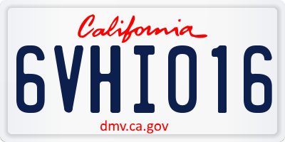 CA license plate 6VHI016