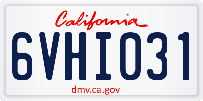 CA license plate 6VHI031