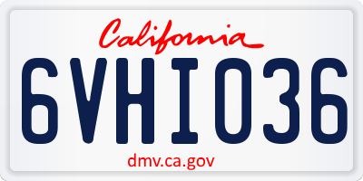CA license plate 6VHI036