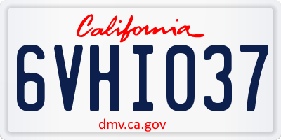 CA license plate 6VHI037