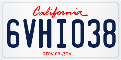 CA license plate 6VHI038