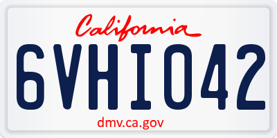 CA license plate 6VHI042