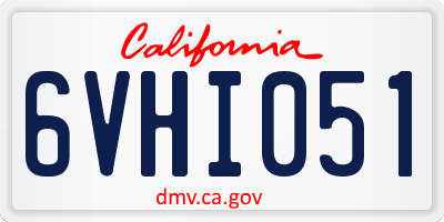 CA license plate 6VHI051
