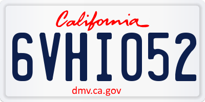 CA license plate 6VHI052