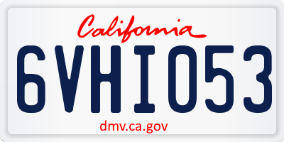 CA license plate 6VHI053