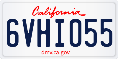 CA license plate 6VHI055