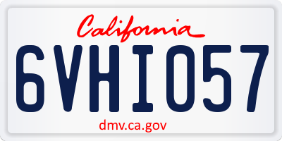 CA license plate 6VHI057