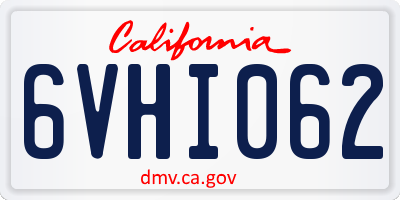 CA license plate 6VHI062