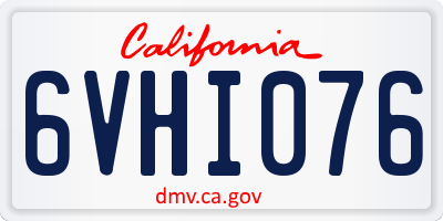 CA license plate 6VHI076