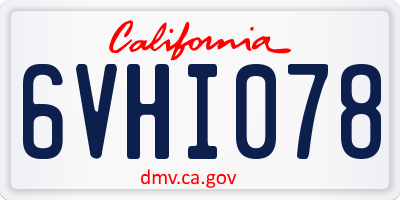 CA license plate 6VHI078