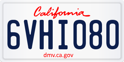 CA license plate 6VHI080
