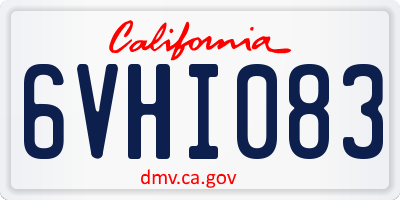 CA license plate 6VHI083