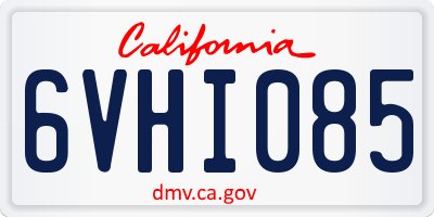 CA license plate 6VHI085