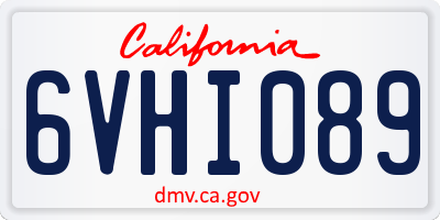 CA license plate 6VHI089