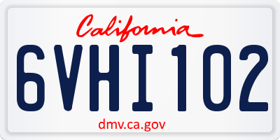 CA license plate 6VHI102