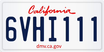 CA license plate 6VHI111