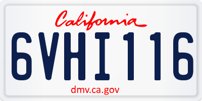 CA license plate 6VHI116