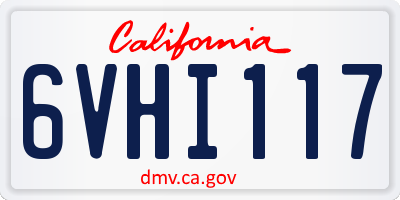 CA license plate 6VHI117