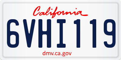 CA license plate 6VHI119