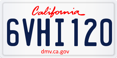CA license plate 6VHI120