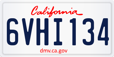 CA license plate 6VHI134
