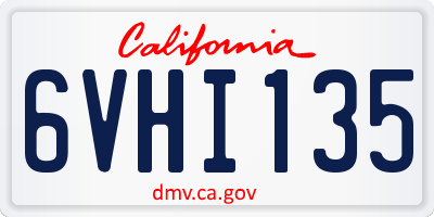 CA license plate 6VHI135