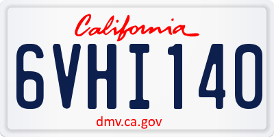 CA license plate 6VHI140