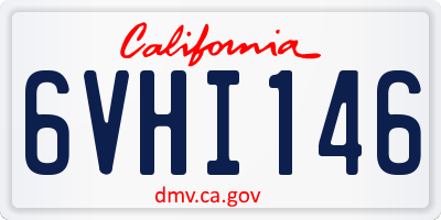 CA license plate 6VHI146