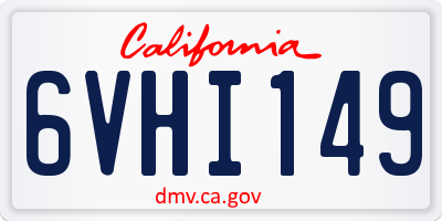 CA license plate 6VHI149