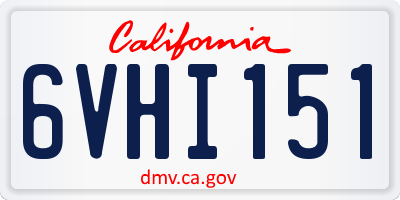 CA license plate 6VHI151
