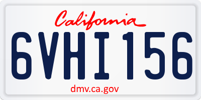 CA license plate 6VHI156