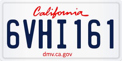 CA license plate 6VHI161