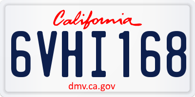 CA license plate 6VHI168