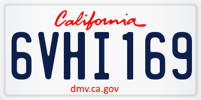 CA license plate 6VHI169