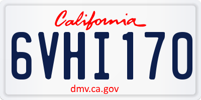 CA license plate 6VHI170