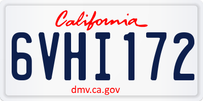CA license plate 6VHI172