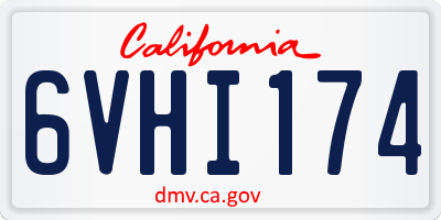 CA license plate 6VHI174